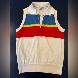 Vintage Wrangler! Rainbow Retro sleeveless shirt ! Ladies M (fits like a XS- S)